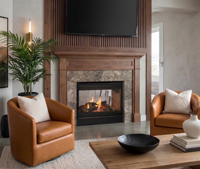 Majestic 36-inch See Through Direct Vent Multi Side Gas Fireplace