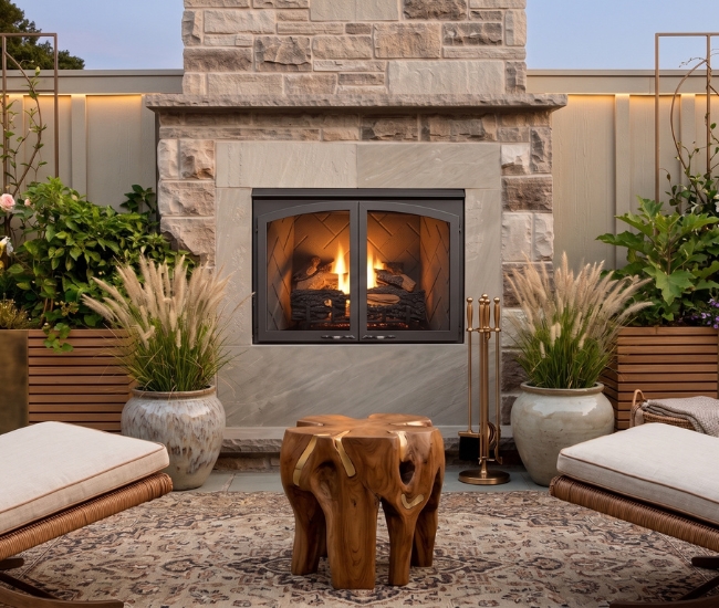 Majestic Vesper Herringbone Outdoor Vent-Free Fireplace