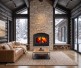 Majestic WarmMajic II Wood Burning Fireplace with Black Cabinet Style Doors 