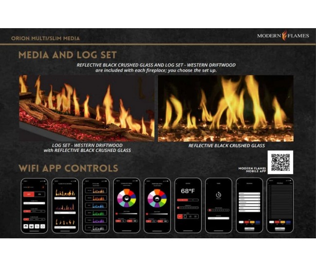 Modern Flames 60-inch Orion Multi Virtual Electric Fireplace