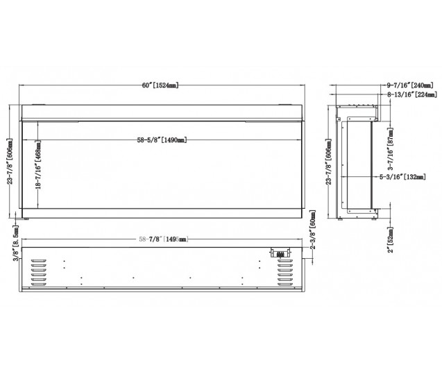 Modern Flames 60-inch Orion Multi Virtual Electric Fireplace
