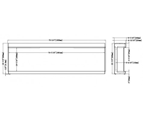 Modern Flames 76-inch Orion Multi Virtual Electric Fireplace
