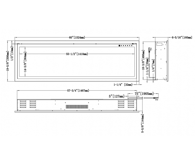 Modern Flames 60-inch Orion Slim Virtual Electric Fireplace