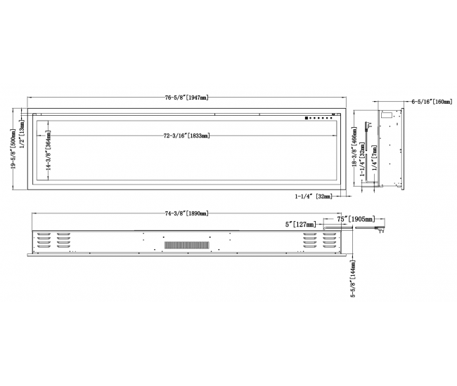 Modern Flames 76-inch Orion Slim Virtual Electric Fireplace