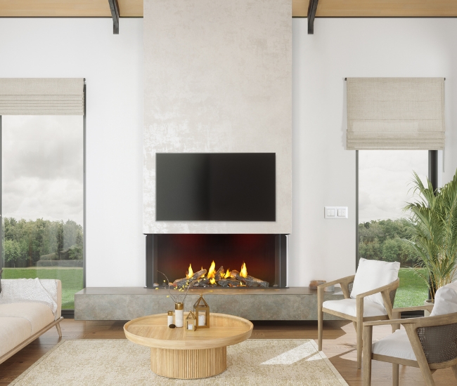 Napoleon Tall Bay Luxuria Multi-Sided 50-inch Direct Vent Natural Gas Fireplace