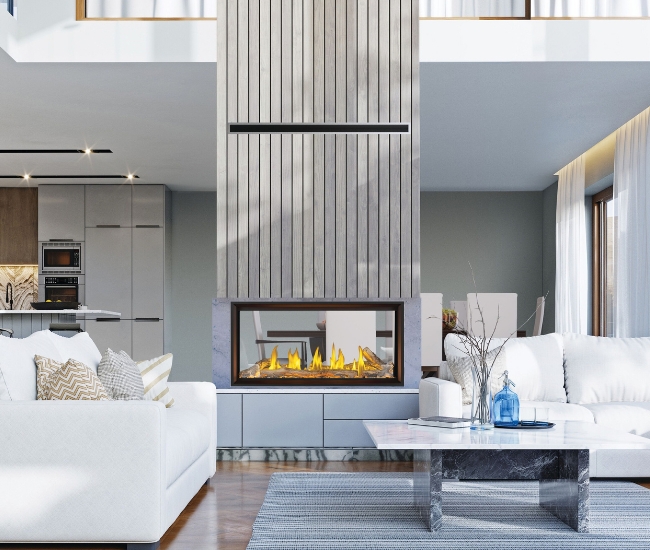 Napoleon Tall Linear Vector See-Thru 50-inch Direct Vent Natural Gas Fireplace