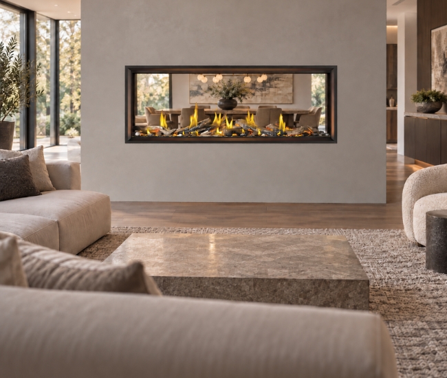 Napoleon Tall Linear Vector See-Thru 62-inch Direct Vent Natural Gas Fireplace