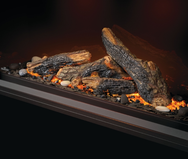 Napoleon Tall Linear Vector with Luminous Logs 74-inch Direct Vent Natural Gas Fireplace