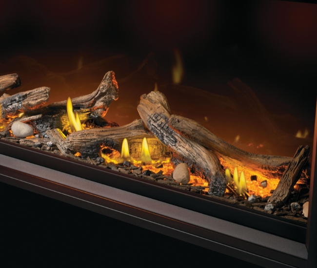 Napoleon Tall Linear Vector with Luminous Logs 74-inch Direct Vent Natural Gas Fireplace