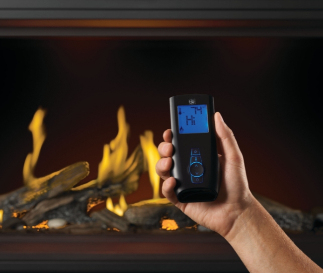 Napoleon Tall Linear Vector with Luminous Logs 74-inch Direct Vent Natural Gas Fireplace