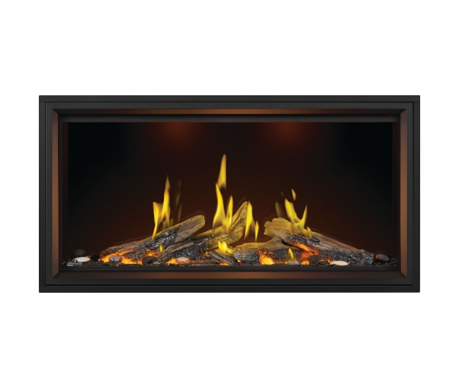 Napoleon Tall Linear Vector with Luminous Logs 50-inch Direct Vent Natural Gas Fireplace