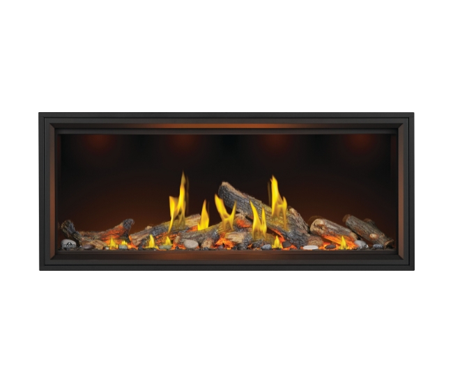 Napoleon Tall Linear Vector with Luminous Logs 62-inch Direct Vent Natural Gas Fireplace