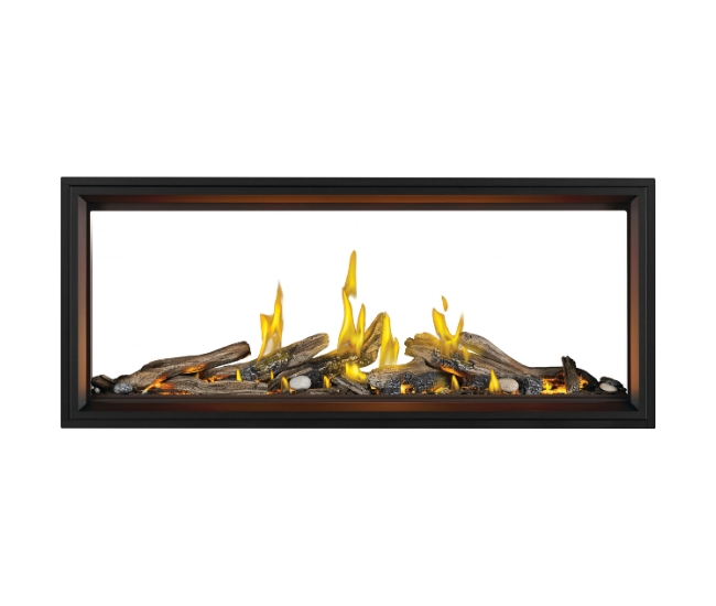 Napoleon Tall Linear Vector with Luminous Logs See-Thru 62-inch Direct Vent Natural Gas Fireplace