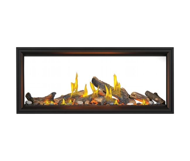 Napoleon Tall Linear Vector with Luminous Logs See-Thru 62-inch Direct Vent Natural Gas Fireplace