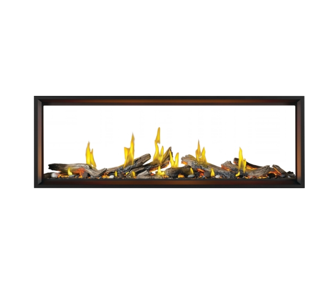 Napoleon Tall Linear Vector with Luminous Logs See-Thru 74-inch Direct Vent Natural Gas Fireplace