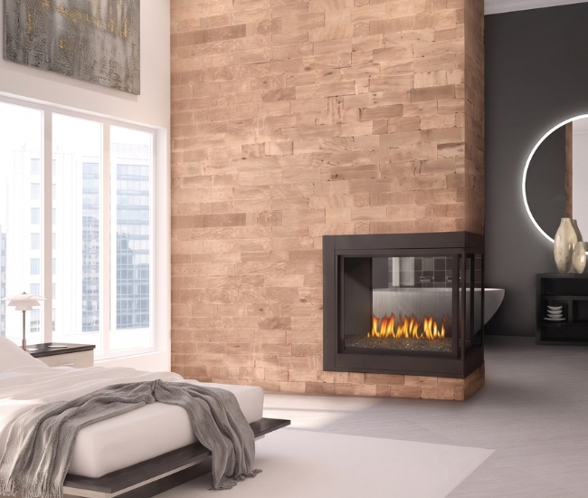 Napoleon Ascent Multi-View 3-Sided Direct Vent Natural Gas Fireplace with Glass Burner