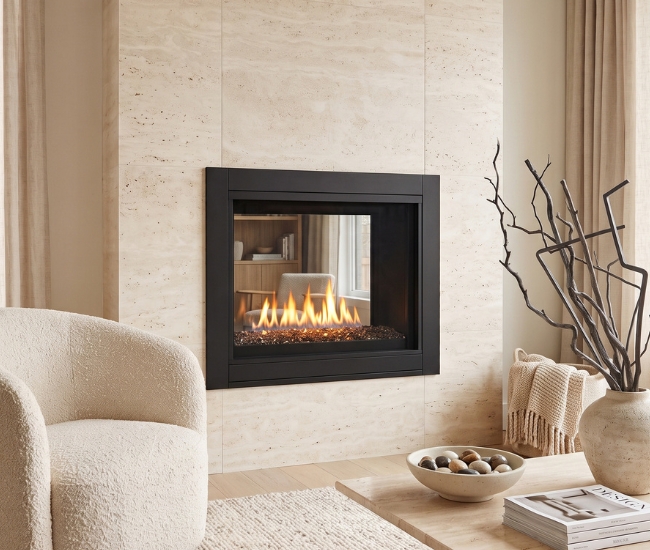 Napoleon Ascent Multi-View See-Thru Direct Vent Natural Gas Fireplace with Glass Burner