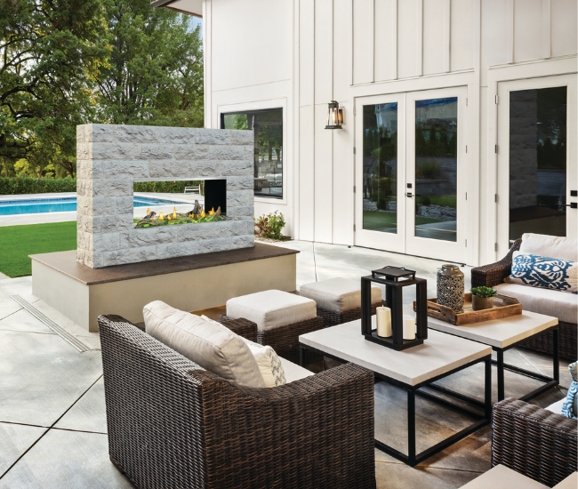 Napoleon Galaxy See-Thru 50-inch Electronic Ignition Outdoor Natural Gas Fireplace