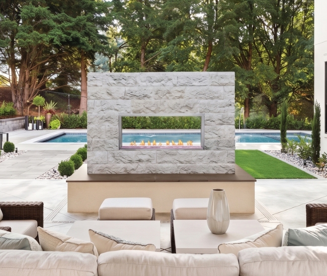 Napoleon Galaxy See-Thru 62-inch Electronic Ignition Outdoor Natural Gas Fireplace
