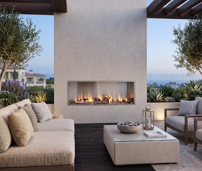 Napoleon Galaxy 62-inch Electronic Ignition Outdoor Natural Gas Fireplace