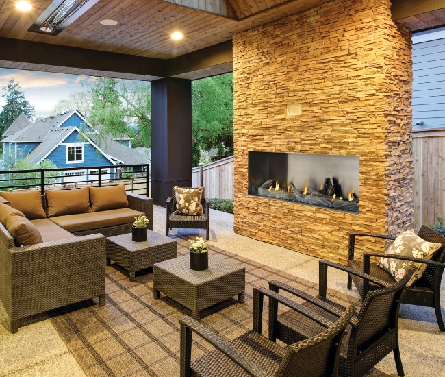 Napoleon Galaxy 74-inch Electronic Ignition Outdoor Natural Gas Fireplace