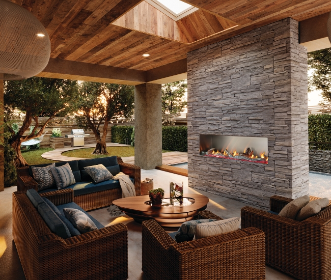 Napoleon Galaxy 74-inch Electronic Ignition Outdoor Natural Gas Fireplace