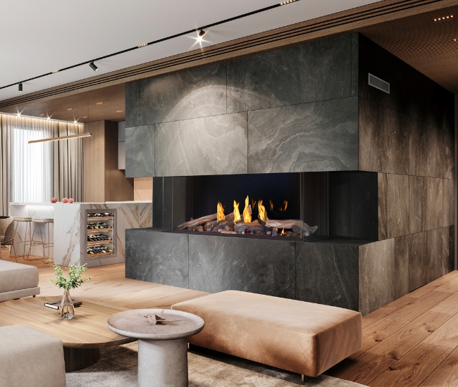 Napoleon Tall Bay Luxuria Multi-Sided 62-inch Direct Vent Natural Gas Fireplace
