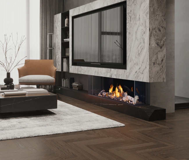 Napoleon Tall Bay Luxuria Multi-Sided 62-inch Direct Vent Natural Gas Fireplace