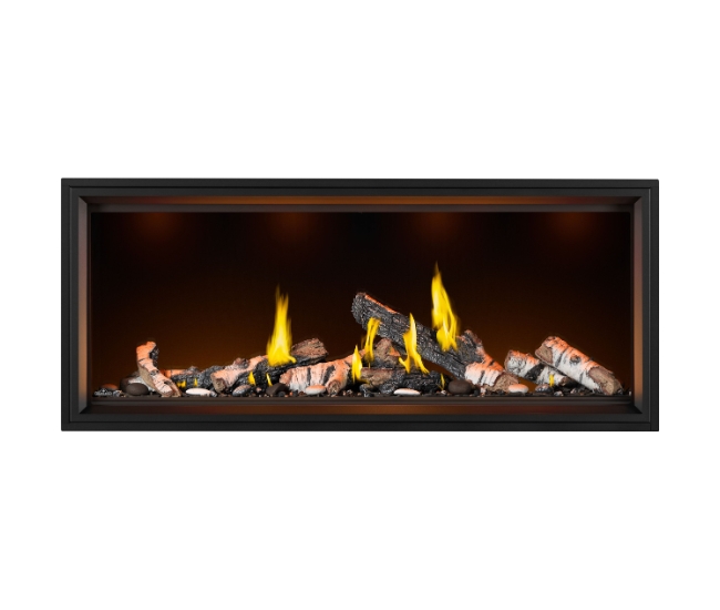 Napoleon Tall Linear Vector with Luminous Logs 62-inch Direct Vent Natural Gas Fireplace