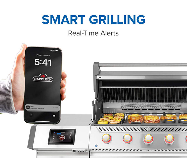 Napoleon Prestige Pro 665 Elite Portable Gas Grill with Smart Technology and Electric Smoker Box | 5-Burner
