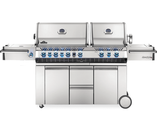 Napoleon Prestige Pro 825 Stainless Steel Gas Grill with Power Side Burner,  Infrared Rear and Bottom Burners | 6-Burner