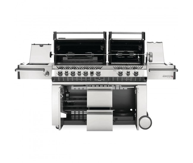 Napoleon Prestige Pro 825 Stainless Steel Gas Grill with Power Side Burner,  Infrared Rear and Bottom Burners | 6-Burner