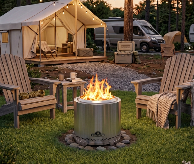 Napoleon 22-inch Stainless Steel Timberwolf Smokeless Wood Firepit 