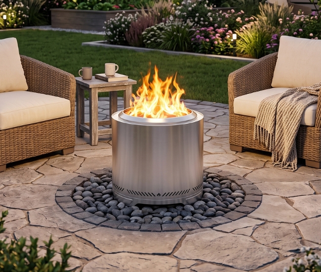 Napoleon 18-inch Stainless Steel Timberwolf Smokeless Wood Firepit