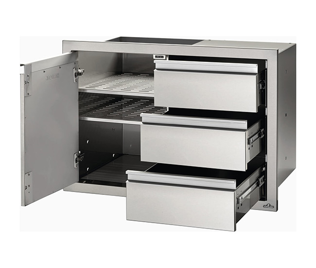 Napoleon 36-inch x 24-inch Single Door and Triple Drawer Combo