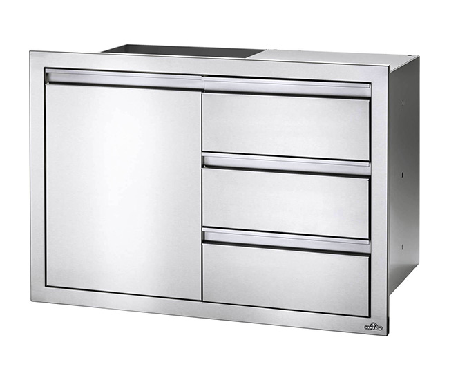 Napoleon 36-inch x 24-inch Single Door and Triple Drawer Combo
