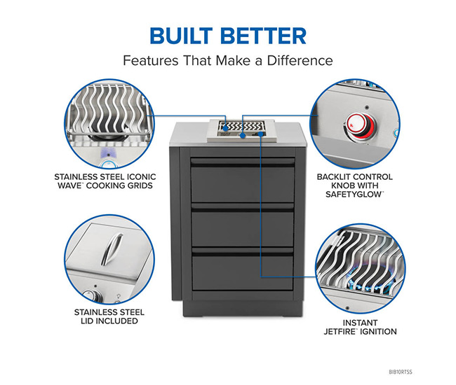 Napoleon Built-In 700 Series Single Range Top Burner with Stainless Steel Cover