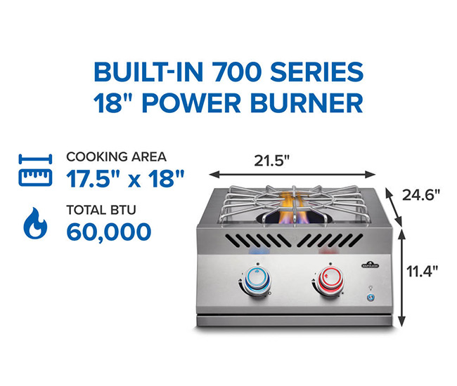 Napoleon Built-In 700 Series Power Burner with Stainless Steel Cover