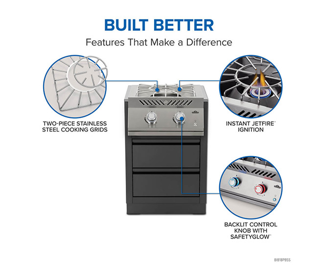 Napoleon Built-In 700 Series Power Burner with Stainless Steel Cover
