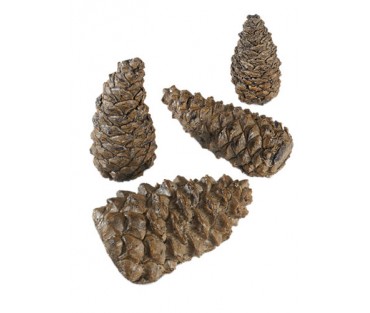 Real Fyre Ceramic Wilderness Pine Cones, 4 Assorted
