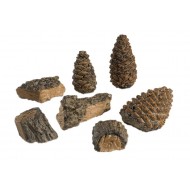 Real Fyre Decor Pack with 4 Small Wood Chips and 3 Small Pine Cones (6-Pack)