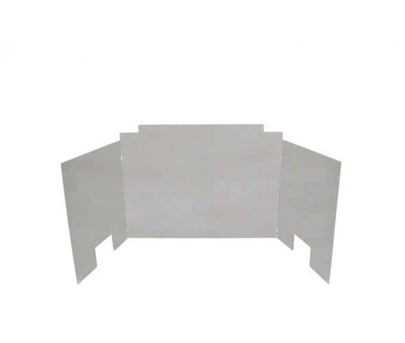 Real Fyre Three-Panel Contemporary Fyreback, Polished Stainless Steel