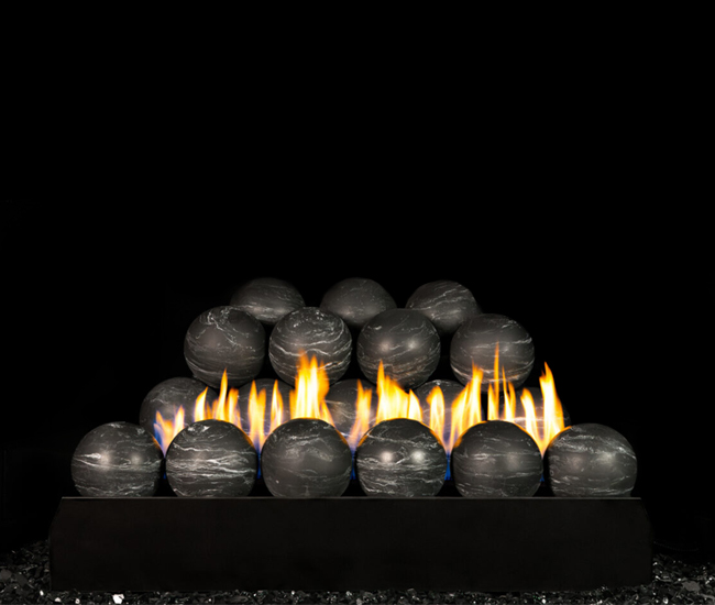 Real Fyre Nero Marquina Vent-Free Fyre Spheres Set