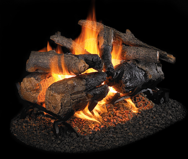 Real Fyre Charred American Oak See-Thru Vented Gas Log Set
