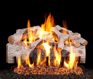 Real Fyre Charred Mountain Birch Flame Enhanced Vented Gas Log Set