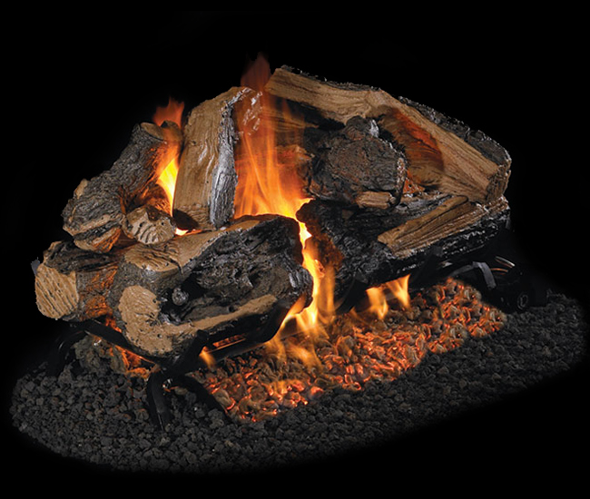 Real Fyre Charred Rugged Split Oak See-Thru Logs Only