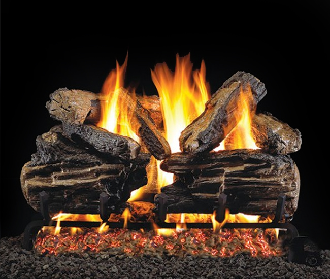 Real Fyre Outdoor Charred Split Vented Gas Log Set