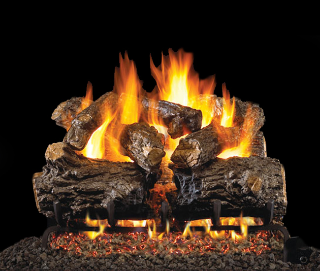 Real Fyre Burnt Rustic Oak Vented Gas Log Set