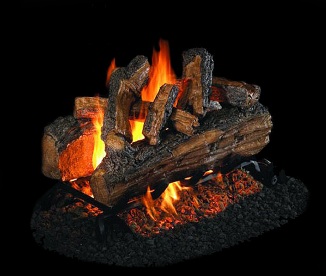 Real Fyre Split Oak Designer Plus See-Thru Vented Gas Log Set