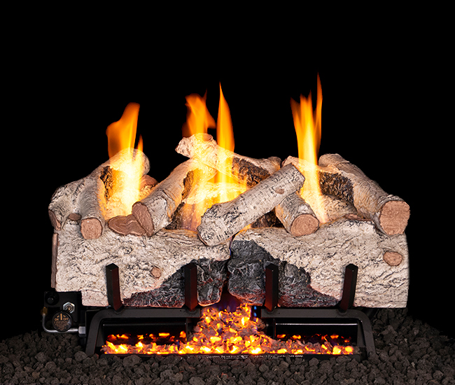 Real Fyre Outdoor Charred Alpine Birch Vent-Free Gas Log Set